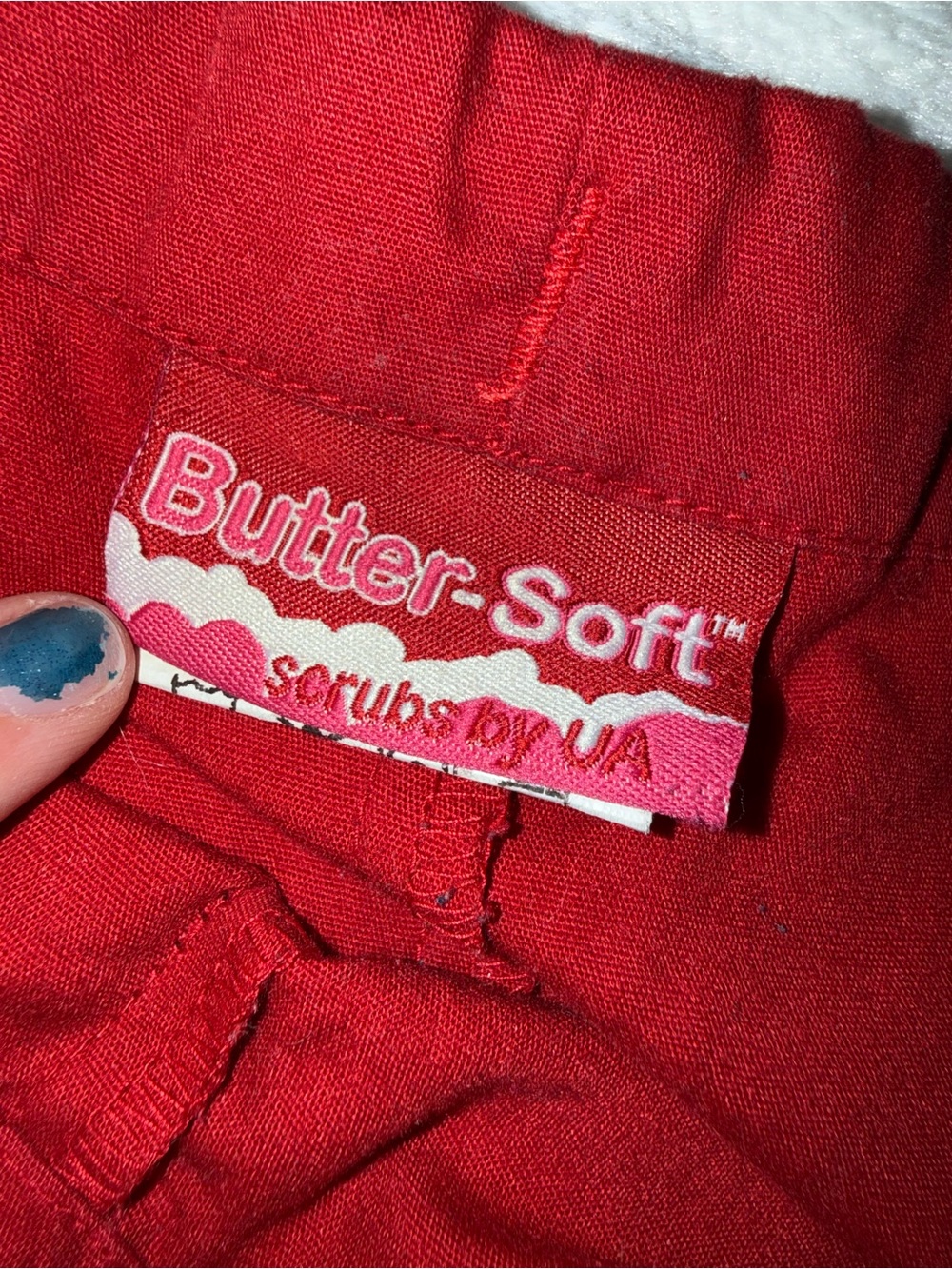 Red Drawstring scrub Pants - Picture 2 of 4